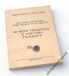  WYBÓR TEKSTÓW Z HISTORII FILOZOFII  ANNA ADAMUS-MATUSZYNSKA, HELENA PRZYBYŁA WANDA SMERCZEK